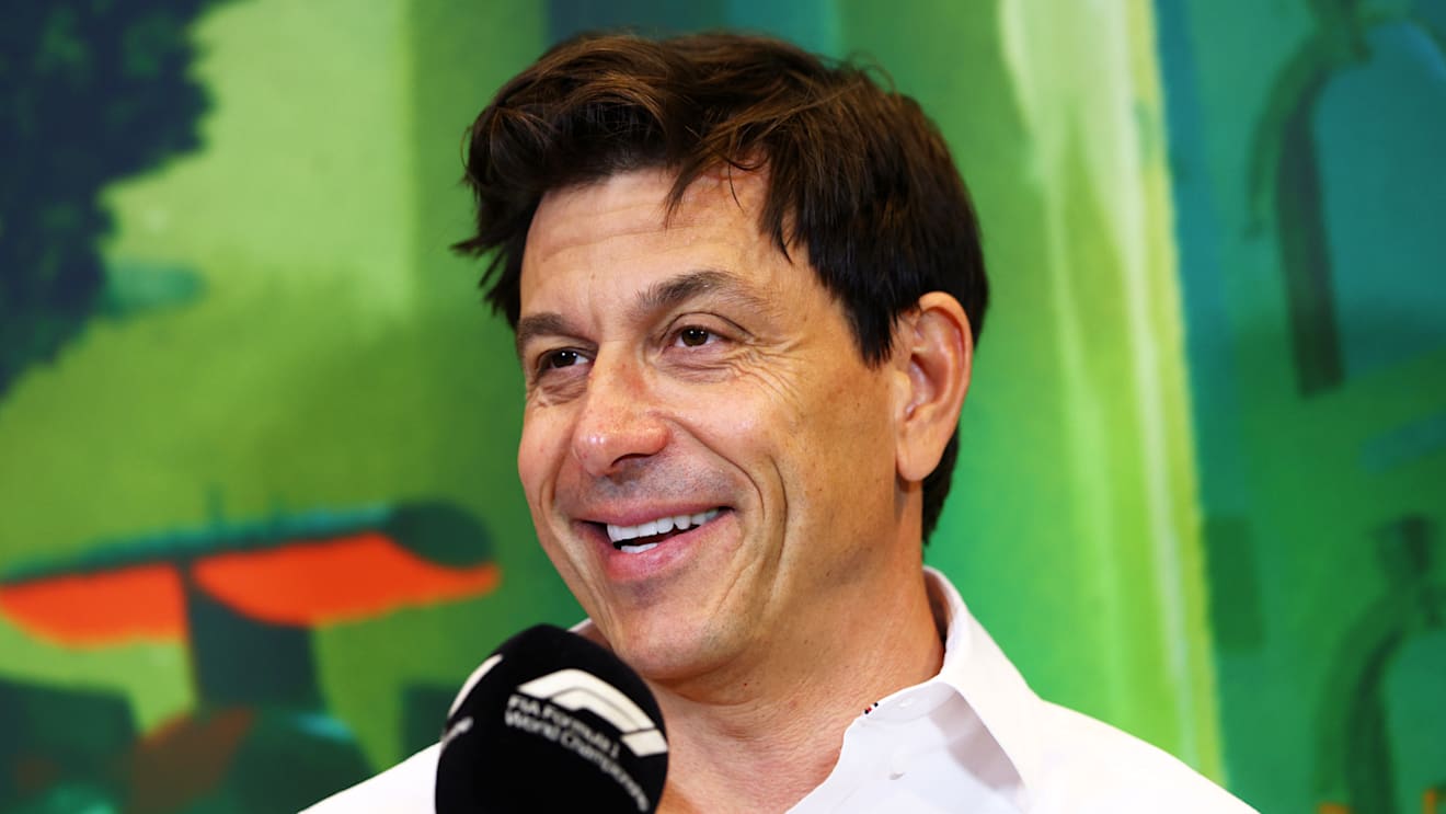BAKU, AZERBAIJAN - JUNE 11: Mercedes GP Executive Director Toto Wolff talks in the Team Principals Press Conference prior to final practice ahead of the F1 Grand Prix of Azerbaijan at Baku City Circuit on June 11, 2022 in Baku, Azerbaijan. (Photo by Clive Rose/Getty Images)
