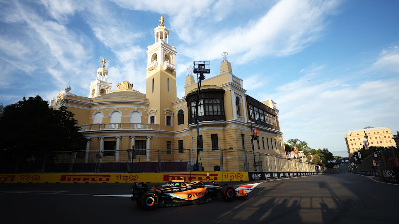 BAKU, AZERBAIJAN - JUNE 11: Lando Norris of Great Britain driving the (4) McLaren MCL36 Mercedes on track during qualifying ahead of the F1 Grand Prix of Azerbaijan at Baku City Circuit on June 11, 2022 in Baku, Azerbaijan. (Photo by Bryn Lennon - Formula 1/Formula 1 via Getty Images)