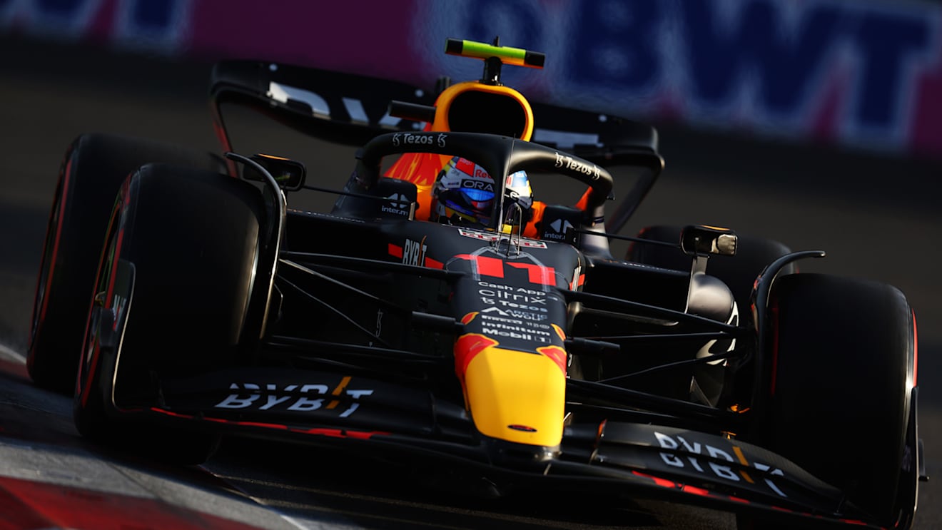 BAKU, AZERBAIJAN - JUNE 11: Sergio Perez of Mexico driving the (11) Oracle Red Bull Racing RB18 on track during qualifying ahead of the F1 Grand Prix of Azerbaijan at Baku City Circuit on June 11, 2022 in Baku, Azerbaijan. (Photo by Clive Rose/Getty Images)