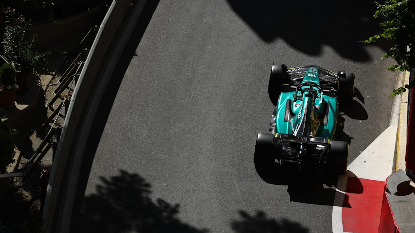 BAKU, AZERBAIJAN - JUNE 12: Lance Stroll of Canada driving the (18) Aston Martin AMR22 Mercedes on track during the F1 Grand Prix of Azerbaijan at Baku City Circuit on June 12, 2022 in Baku, Azerbaijan. (Photo by Bryn Lennon - Formula 1/Formula 1 via Getty Images)