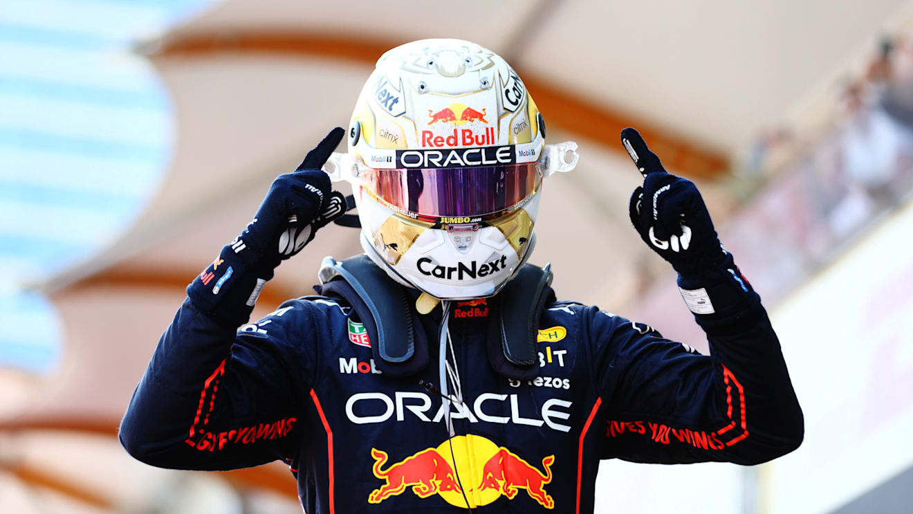 BAKU, AZERBAIJAN - JUNE 12: Race winner Max Verstappen of the Netherlands and Oracle Red Bull Racing celebrates in parc ferme during the F1 Grand Prix of Azerbaijan at Baku City Circuit on June 12, 2022 in Baku, Azerbaijan. (Photo by Dan Istitene - Formula 1/Formula 1 via Getty Images)