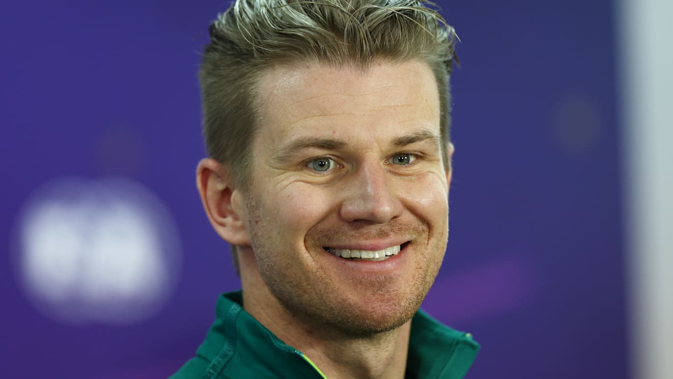 BAHRAIN, BAHRAIN - MARCH 18: Nico Hulkenberg of Germany and Aston Martin F1 Team looks on in the Drivers Press Conference before practice ahead of the F1 Grand Prix of Bahrain at Bahrain International Circuit on March 18, 2022 in Bahrain, Bahrain. (Photo by Lars Baron/Getty Images)