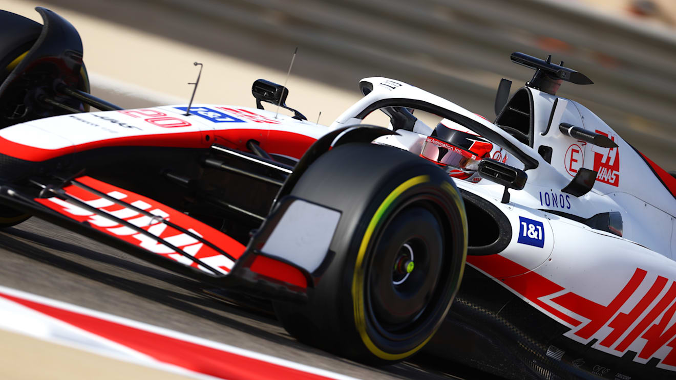 BAHRAIN, BAHRAIN - MARCH 18: Kevin Magnussen of Denmark driving the (20) Haas F1 VF-22 Ferrari on track during practice ahead of the F1 Grand Prix of Bahrain at Bahrain International Circuit on March 18, 2022 in Bahrain, Bahrain. (Photo by Dan Istitene - Formula 1/Formula 1 via Getty Images)