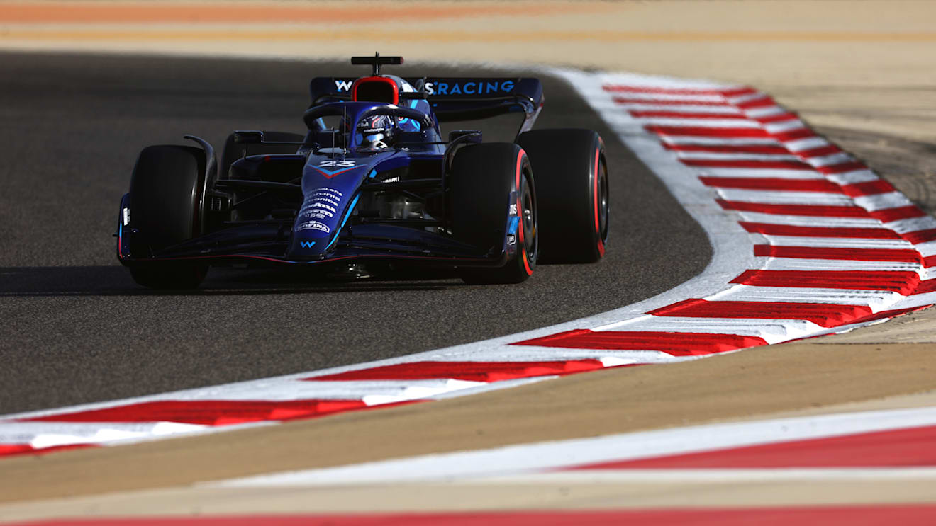 BAHRAIN, BAHRAIN - MARCH 18: Alexander Albon of Thailand driving the (23) Williams FW44 Mercedes on track during practice ahead of the F1 Grand Prix of Bahrain at Bahrain International Circuit on March 18, 2022 in Bahrain, Bahrain. (Photo by Lars Baron/Getty Images)