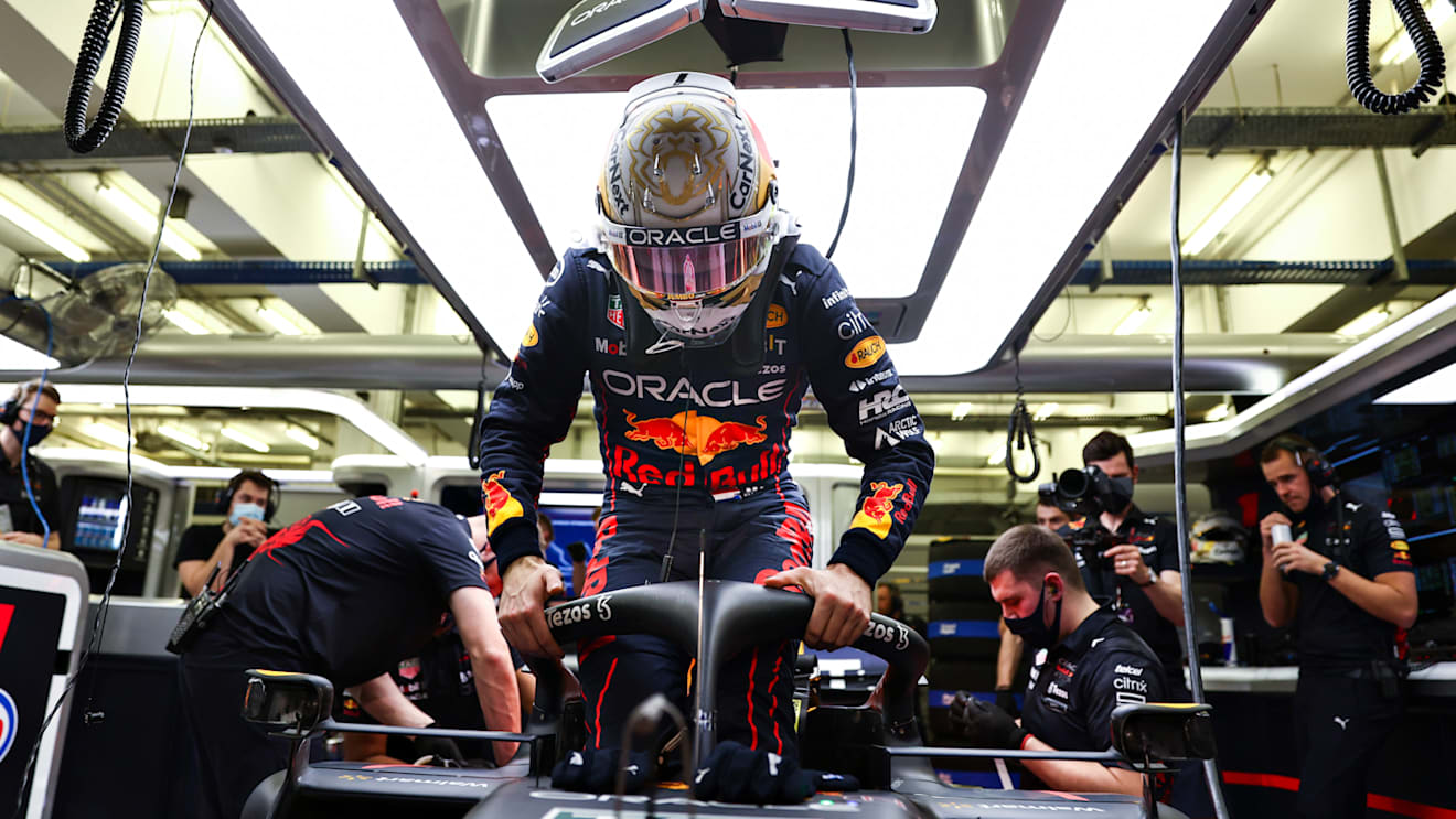 BAHRAIN, BAHRAIN - MARCH 11: Max Verstappen of the Netherlands and Oracle Red Bull Racing prepares to drive in the garage during Day Two of F1 Testing at Bahrain International Circuit on March 11, 2022 in Bahrain, Bahrain. (Photo by Mark Thompson/Getty Images)