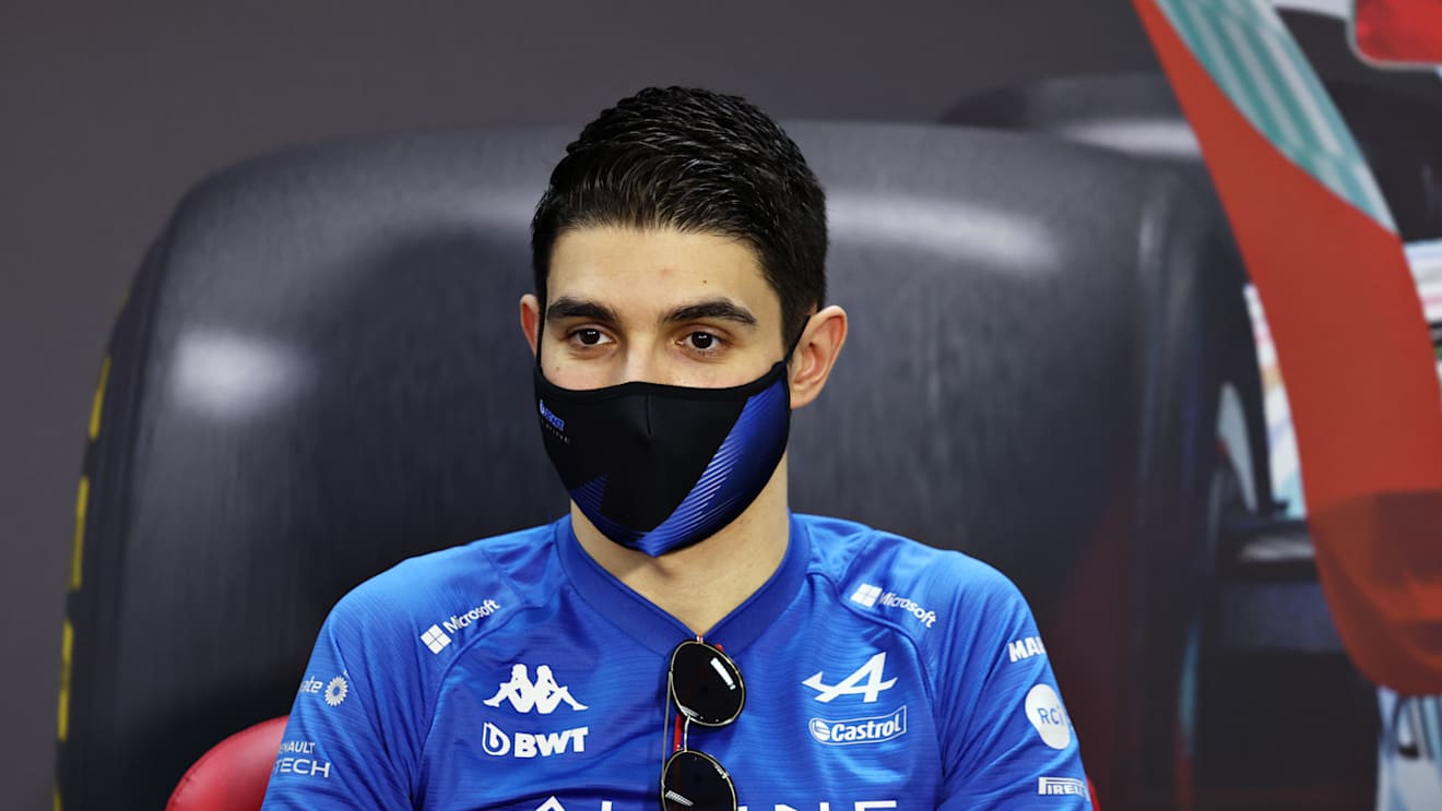 BAHRAIN, BAHRAIN - MARCH 12: Esteban Ocon of France and Alpine F1 looks on in the Drivers Press Conference during Day Three of F1 Testing at Bahrain International Circuit on March 12, 2022 in Bahrain, Bahrain. (Photo by Mark Thompson/Getty Images)