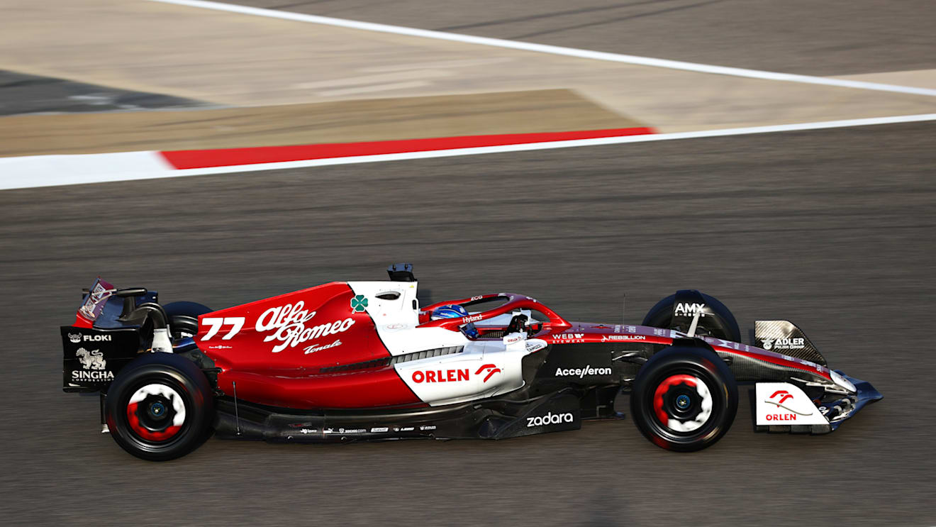BAHRAIN, BAHRAIN - MARCH 12: Valtteri Bottas of Finland driving the (77) Alfa Romeo F1 C42 Ferrari on track during Day Three of F1 Testing at Bahrain International Circuit on March 12, 2022 in Bahrain, Bahrain. (Photo by Dan Istitene - Formula 1/Formula 1 via Getty Images)