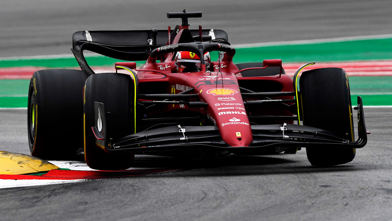 BARCELONA, SPAIN - FEBRUARY 25: Charles Leclerc of Monaco driving (16) the Ferrari F1-75 during Day Three of F1 Testing at Circuit de Barcelona-Catalunya on February 25, 2022 in Barcelona, Spain. (Photo by Rudy Carezzevoli/Getty Images)