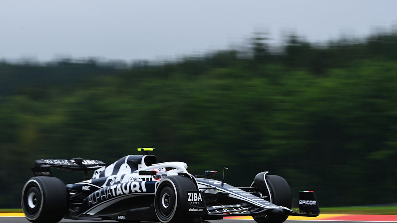 SPA, BELGIUM - AUGUST 26: Yuki Tsunoda of Japan driving the (22) Scuderia AlphaTauri AT03 on track during practice ahead of the F1 Grand Prix of Belgium at Circuit de Spa-Francorchamps on August 26, 2022 in Spa, Belgium. (Photo by Dan Mullan/Getty Images)