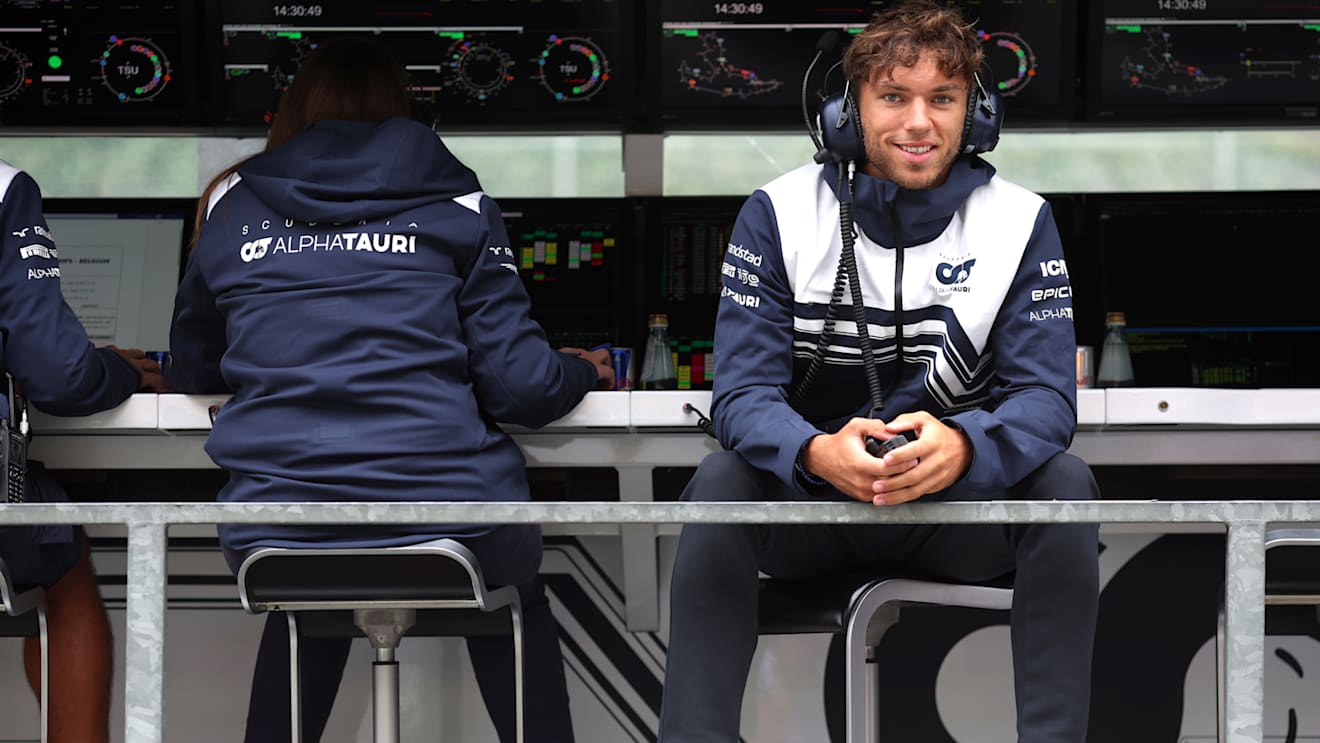 SPA, BELGIUM - AUGUST 26: Pierre Gasly of France and Scuderia AlphaTauri looks on from the pitwall during practice ahead of the F1 Grand Prix of Belgium at Circuit de Spa-Francorchamps on August 26, 2022 in Spa, Belgium. (Photo by Peter Fox/Getty Images)