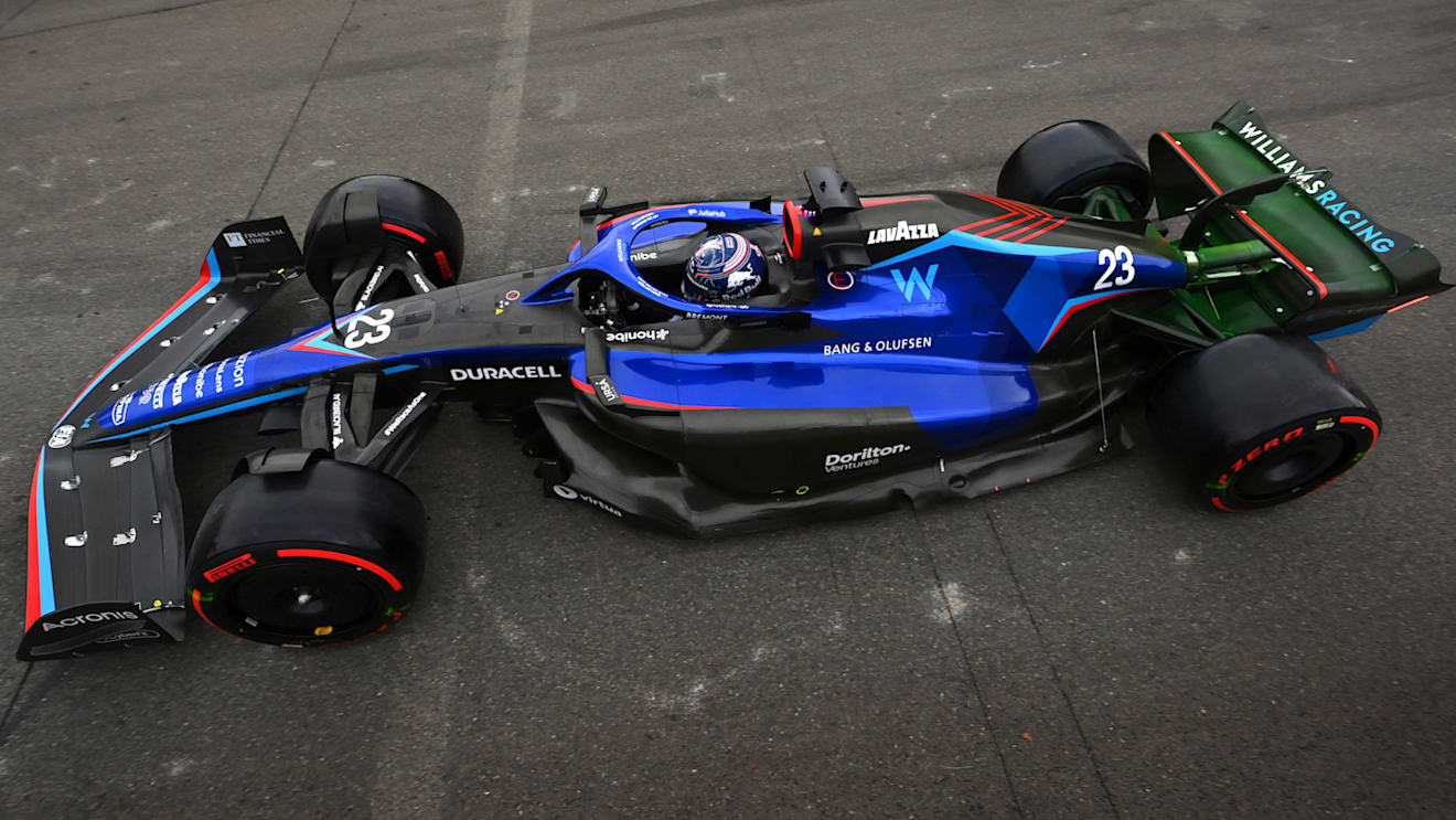 SPA, BELGIUM - AUGUST 26: Alexander Albon of Thailand driving the (23) Williams FW44 Mercedes on track during practice ahead of the F1 Grand Prix of Belgium at Circuit de Spa-Francorchamps on August 26, 2022 in Spa, Belgium. (Photo by Dan Mullan/Getty Images)