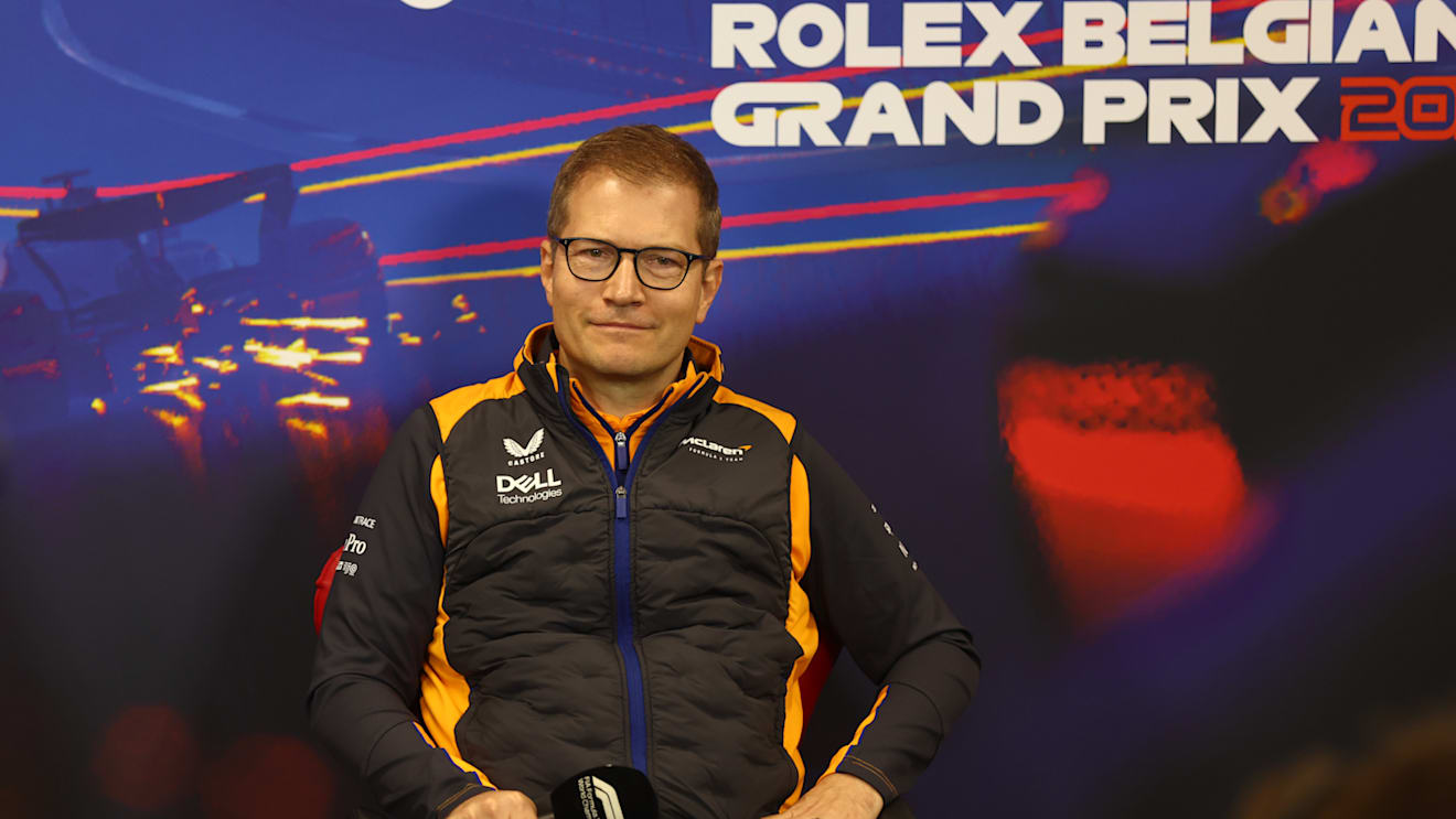 SPA, BELGIUM - AUGUST 27: McLaren Team Principal Andreas Seidl attends the Team Principals Press Conference prior to final practice ahead of the F1 Grand Prix of Belgium at Circuit de Spa-Francorchamps on August 27, 2022 in Spa, Belgium. (Photo by Lars Baron/Getty Images)