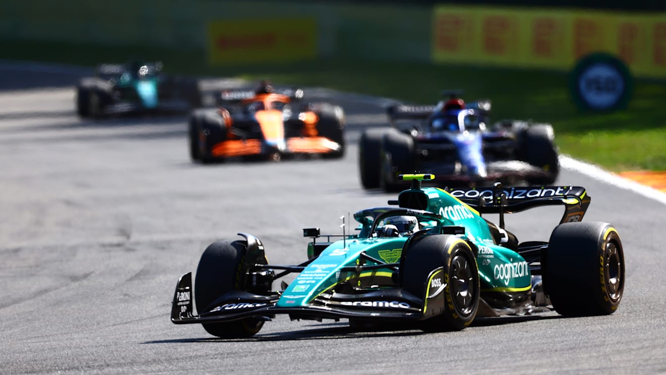 SPA, BELGIUM - AUGUST 28: Sebastian Vettel of Germany driving the (5) Aston Martin AMR22 Mercedes during the F1 Grand Prix of Belgium at Circuit de Spa-Francorchamps on August 28, 2022 in Spa, Belgium. (Photo by Dan Istitene - Formula 1/Formula 1 via Getty Images)