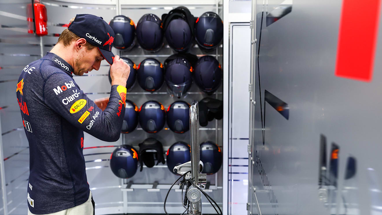 SAO PAULO, BRAZIL - NOVEMBER 11: Max Verstappen of the Netherlands and Oracle Red Bull Racing prepares to drive in the garage during qualifying ahead of the F1 Grand Prix of Brazil at Autodromo Jose Carlos Pace on November 11, 2022 in Sao Paulo, Brazil. (Photo by Mark Thompson/Getty Images)