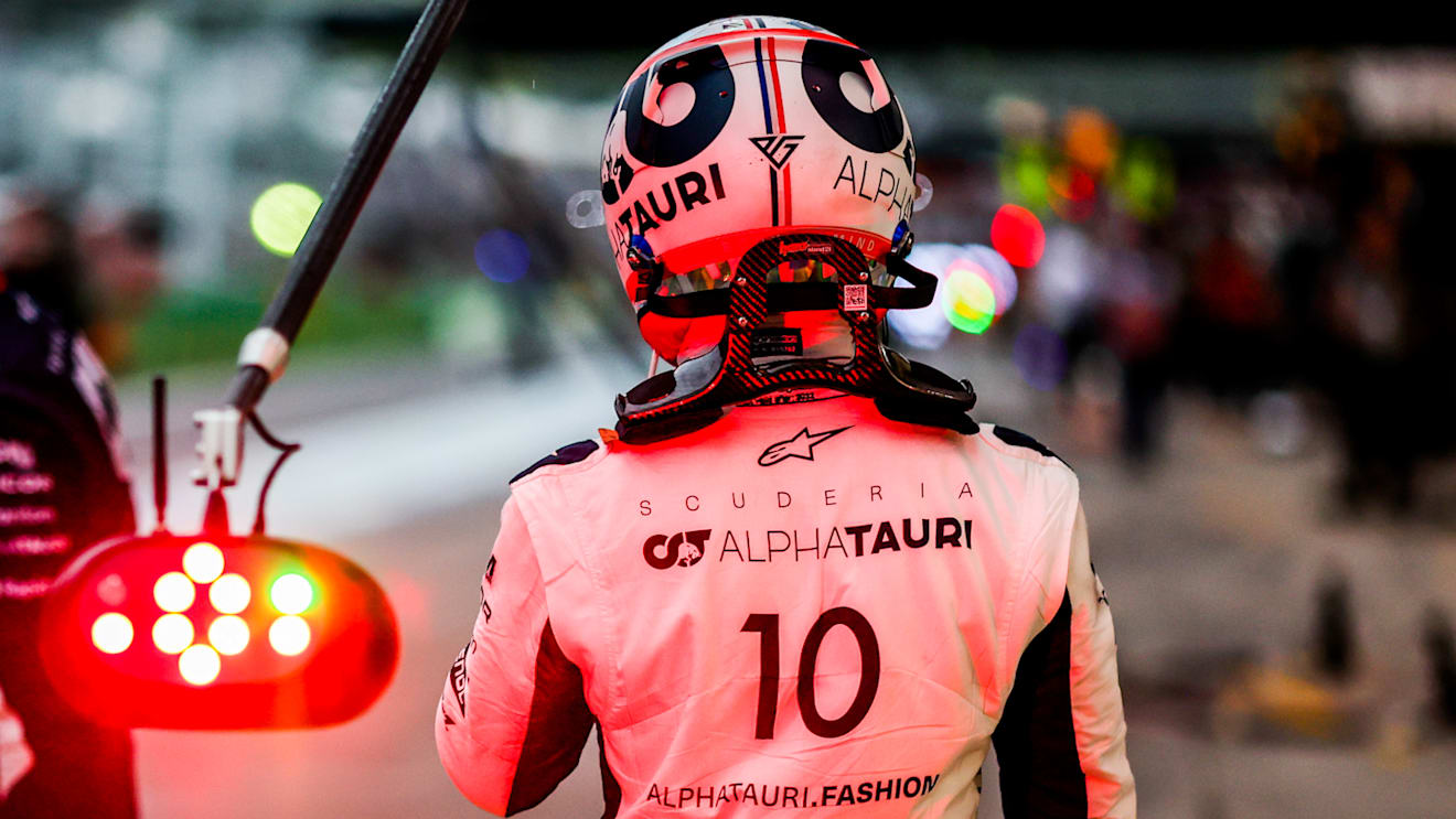 SAO PAULO, BRAZIL - NOVEMBER 11: Pierre Gasly of Scuderia AlphaTauri and France  during practice/qualifying ahead of the F1 Grand Prix of Brazil at Autodromo Jose Carlos Pace on November 11, 2022 in Sao Paulo, Brazil. (Photo by Peter Fox/Getty Images)