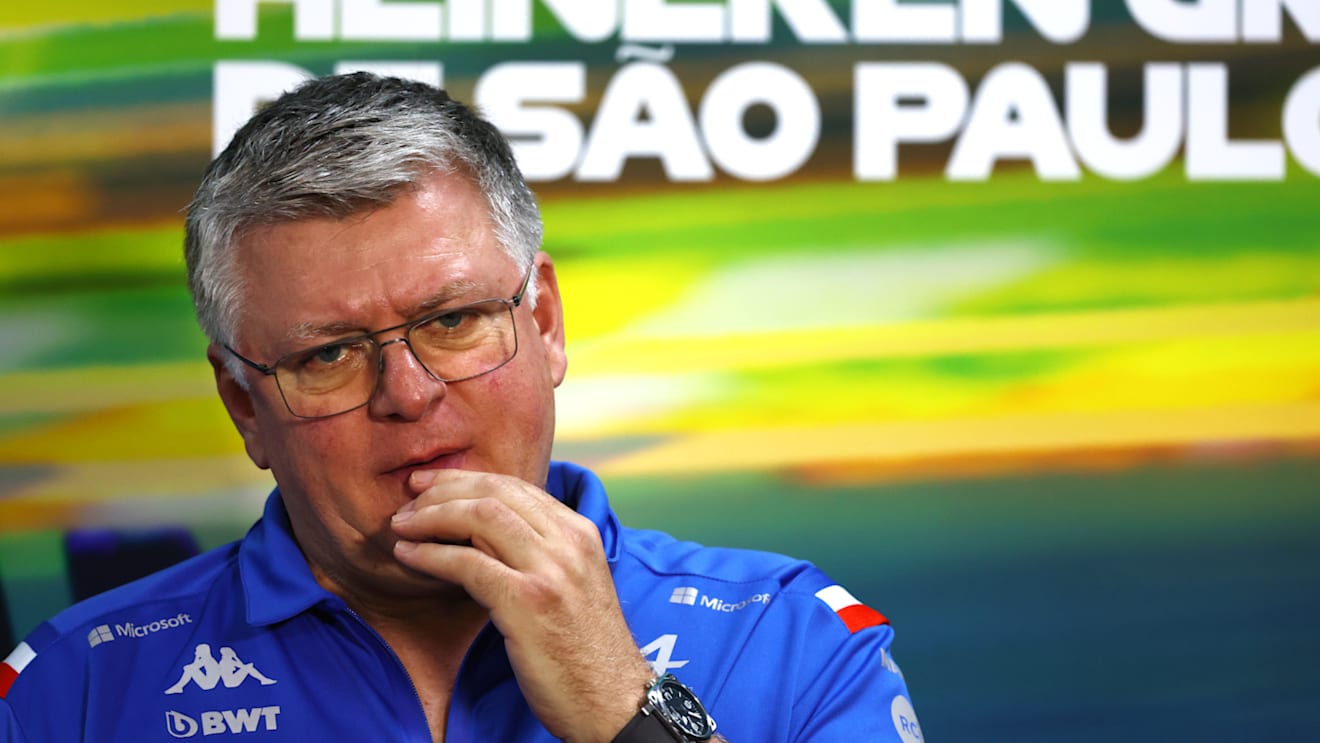 SAO PAULO, BRAZIL - NOVEMBER 12: Otmar Szafnauer, Team Principal of Alpine F1 attends a press conference prior to practice ahead of the F1 Grand Prix of Brazil at Autodromo Jose Carlos Pace on November 12, 2022 in Sao Paulo, Brazil. (Photo by Bryn Lennon/Getty Images)