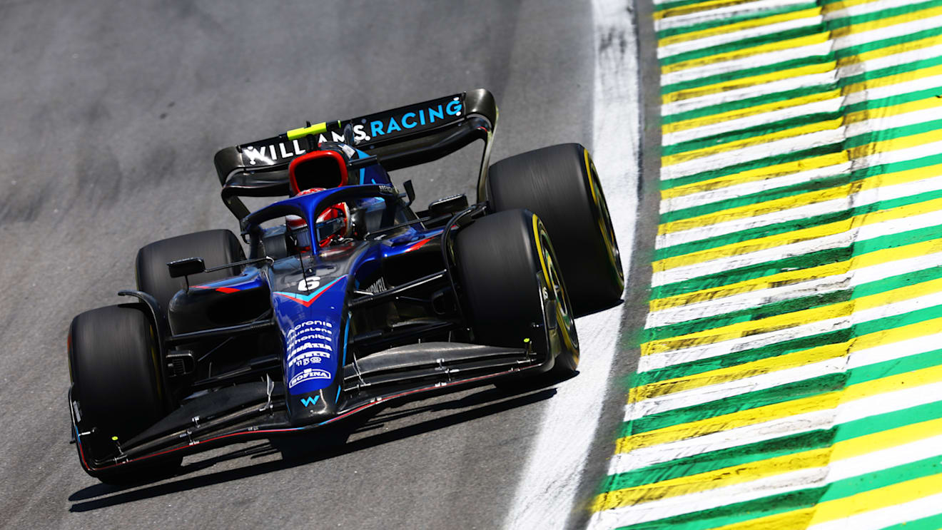 SAO PAULO, BRAZIL - NOVEMBER 12: Nicholas Latifi of Canada driving the (6) Williams FW44 Mercedes on track during practice ahead of the F1 Grand Prix of Brazil at Autodromo Jose Carlos Pace on November 12, 2022 in Sao Paulo, Brazil. (Photo by Mark Thompson/Getty Images)