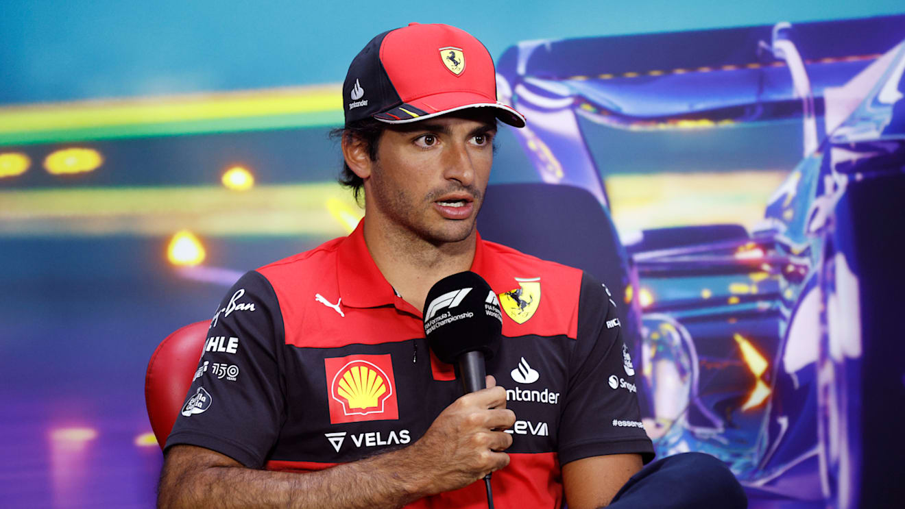 SAO PAULO, BRAZIL - NOVEMBER 10: Carlos Sainz of Spain and Ferrari attends the Drivers Press Conference during previews ahead of the F1 Grand Prix of Brazil at Autodromo Jose Carlos Pace on November 10, 2022 in Sao Paulo, Brazil. (Photo by Jared C. Tilton/Getty Images)