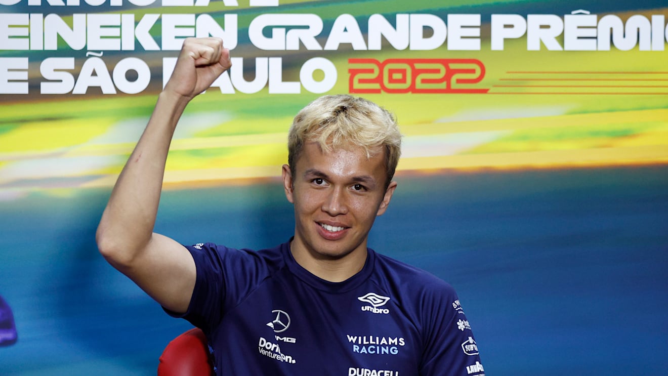 SAO PAULO, BRAZIL - NOVEMBER 10: Alexander Albon of Thailand and Williams attends the Drivers Press Conference during previews ahead of the F1 Grand Prix of Brazil at Autodromo Jose Carlos Pace on November 10, 2022 in Sao Paulo, Brazil. (Photo by Jared C. Tilton/Getty Images)