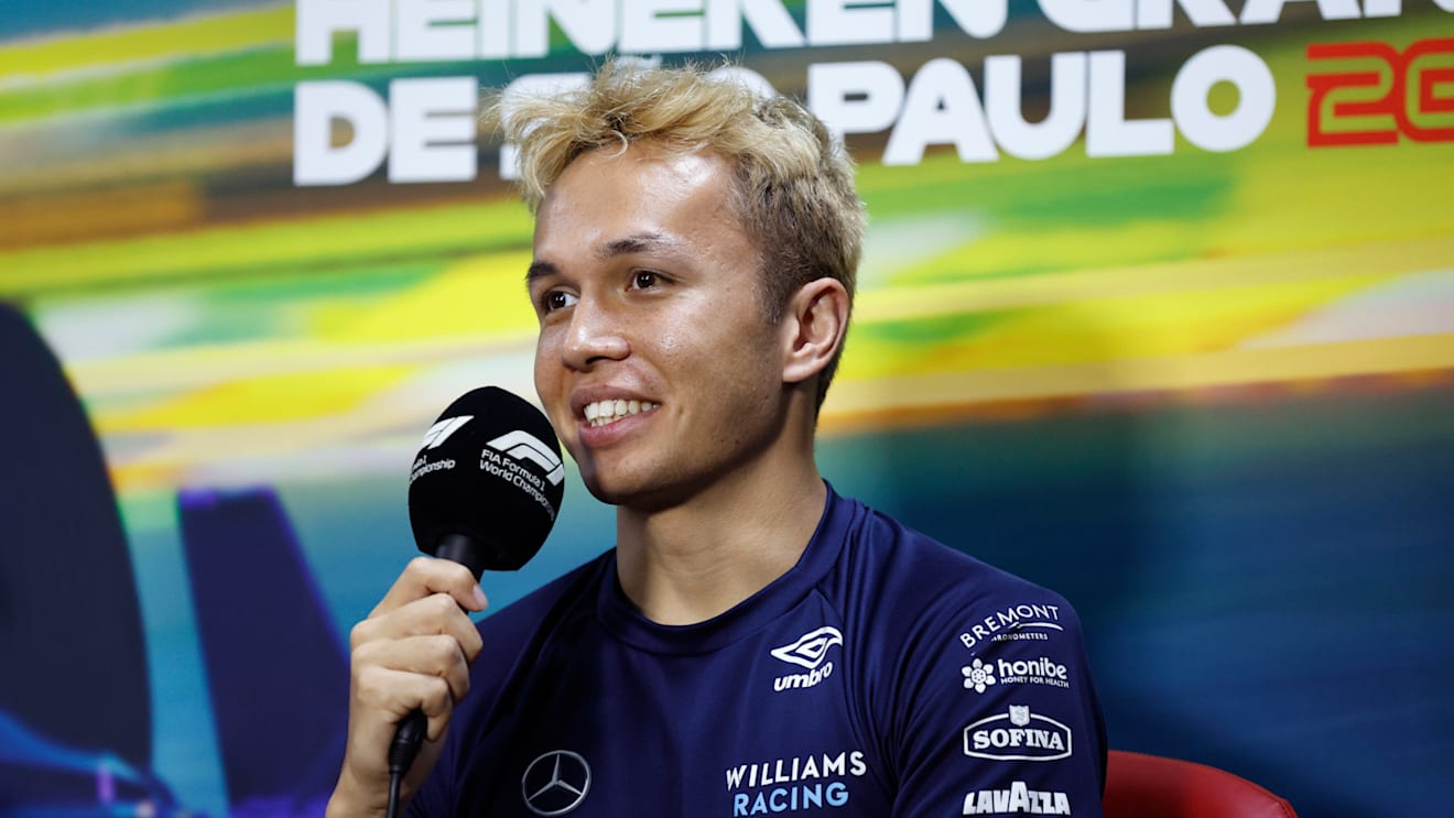 SAO PAULO, BRAZIL - NOVEMBER 10: Alexander Albon of Thailand and Williams attends the Drivers Press Conference during previews ahead of the F1 Grand Prix of Brazil at Autodromo Jose Carlos Pace on November 10, 2022 in Sao Paulo, Brazil. (Photo by Jared C. Tilton/Getty Images)