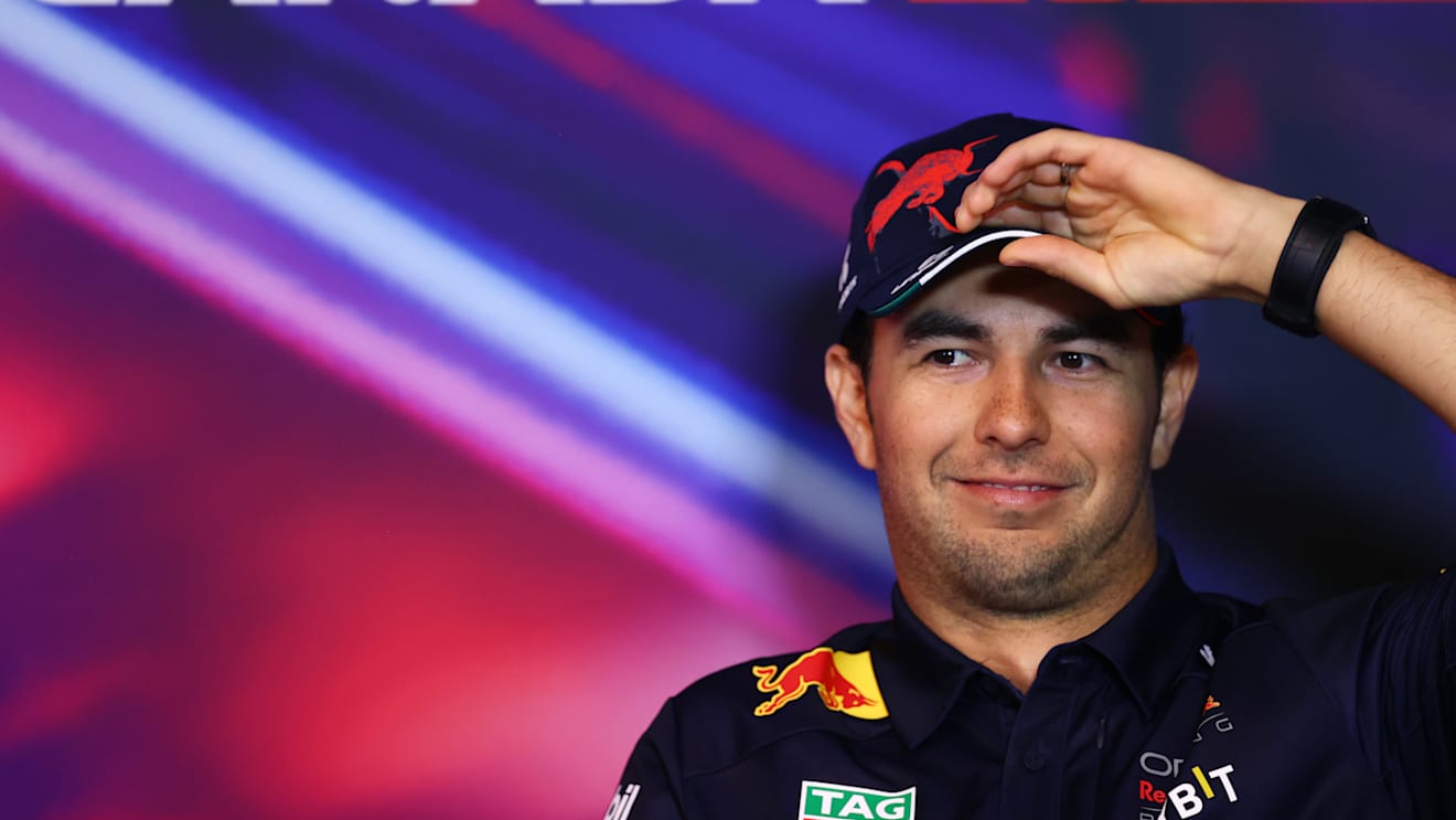 MONTREAL, QUEBEC - JUNE 17: Sergio Perez of Mexico and Oracle Red Bull Racing looks on in the Drivers Press Conference prior to practice ahead of the F1 Grand Prix of Canada at Circuit Gilles Villeneuve on June 17, 2022 in Montreal, Quebec. (Photo by Dan Istitene/Getty Images)
