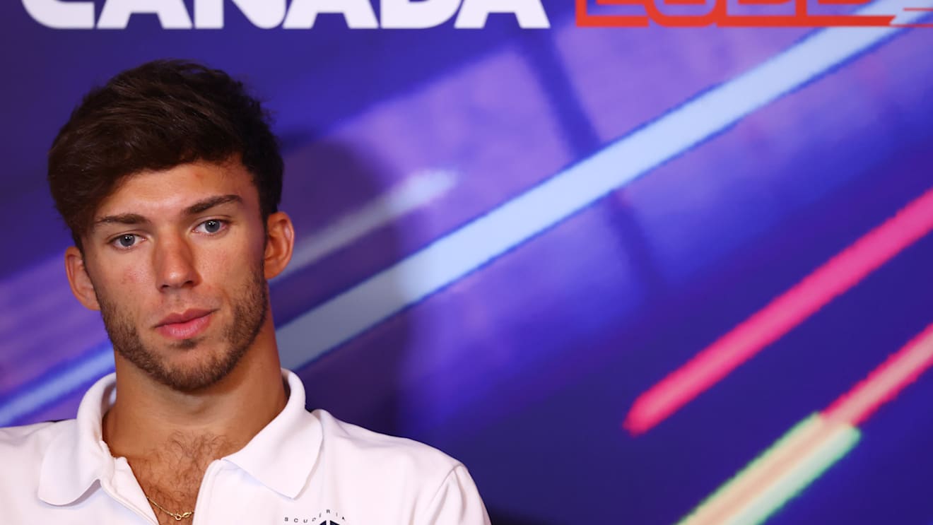 MONTREAL, QUEBEC - JUNE 17: Pierre Gasly of France and Scuderia AlphaTauri looks on in the Drivers Press Conference prior to practice ahead of the F1 Grand Prix of Canada at Circuit Gilles Villeneuve on June 17, 2022 in Montreal, Quebec. (Photo by Dan Istitene/Getty Images)