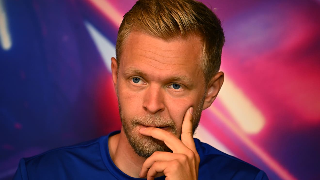 MONTREAL, QUEBEC - JUNE 17: Kevin Magnussen of Denmark and Haas F1 looks on in the Drivers Press Conference prior to practice ahead of the F1 Grand Prix of Canada at Circuit Gilles Villeneuve on June 17, 2022 in Montreal, Quebec. (Photo by Clive Mason/Getty Images)