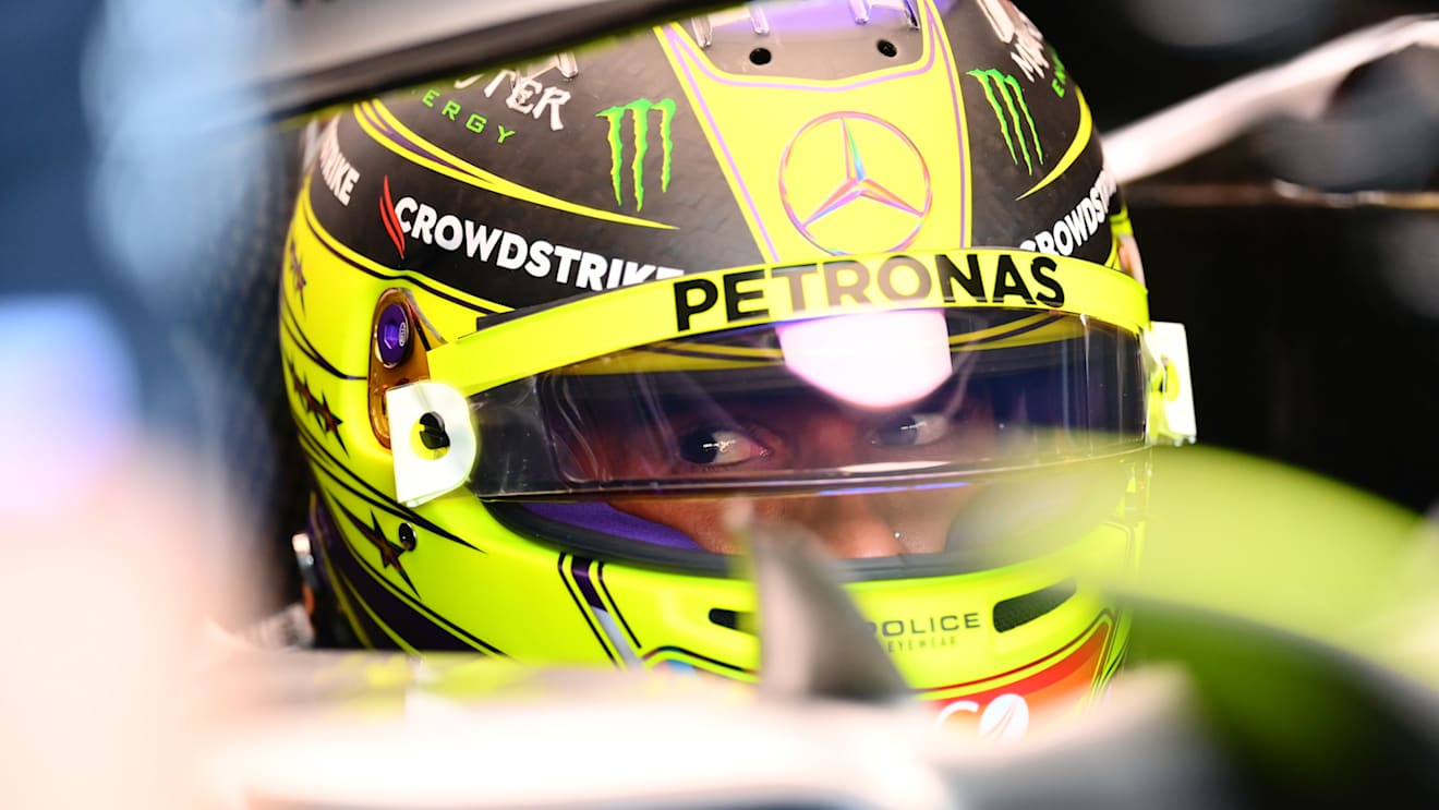MONTREAL, QUEBEC - JUNE 17: Lewis Hamilton of Great Britain and Mercedes prepares to drive in the garage during practice ahead of the F1 Grand Prix of Canada at Circuit Gilles Villeneuve on June 17, 2022 in Montreal, Quebec. (Photo by Dan Mullan/Getty Images)
