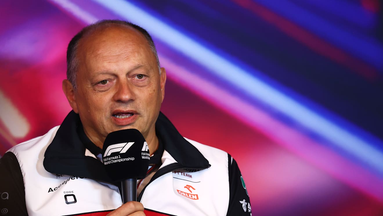 MONTREAL, QUEBEC - JUNE 18: Alfa Romeo Racing Team Principal Frederic Vasseur talks in the Team Principals Press Conference prior to final practice ahead of the F1 Grand Prix of Canada at Circuit Gilles Villeneuve on June 18, 2022 in Montreal, Quebec. (Photo by Dan Istitene/Getty Images)