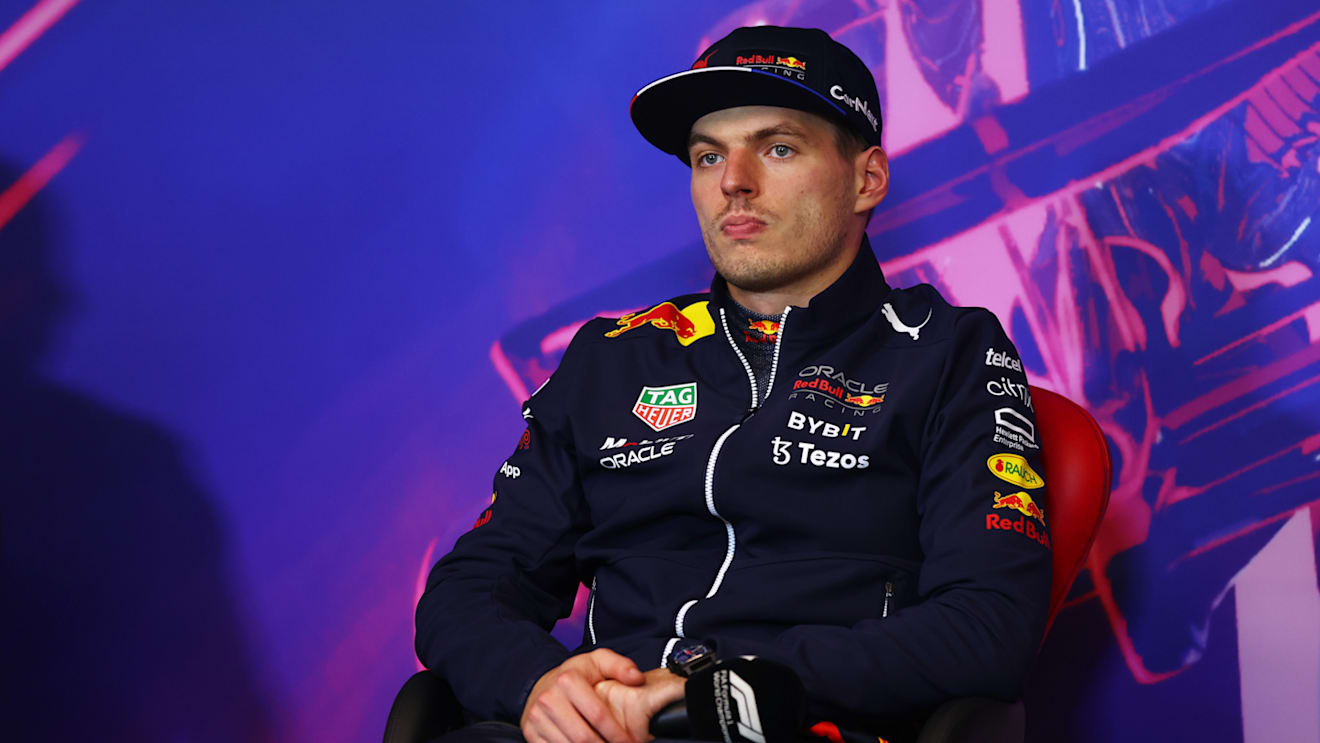 MONTREAL, QUEBEC - JUNE 18: Pole position qualifier Max Verstappen of the Netherlands and Oracle Red Bull Racing looks on in the press conference after qualifying ahead of the F1 Grand Prix of Canada at Circuit Gilles Villeneuve on June 18, 2022 in Montreal, Quebec. (Photo by Lars Baron/Getty Images)