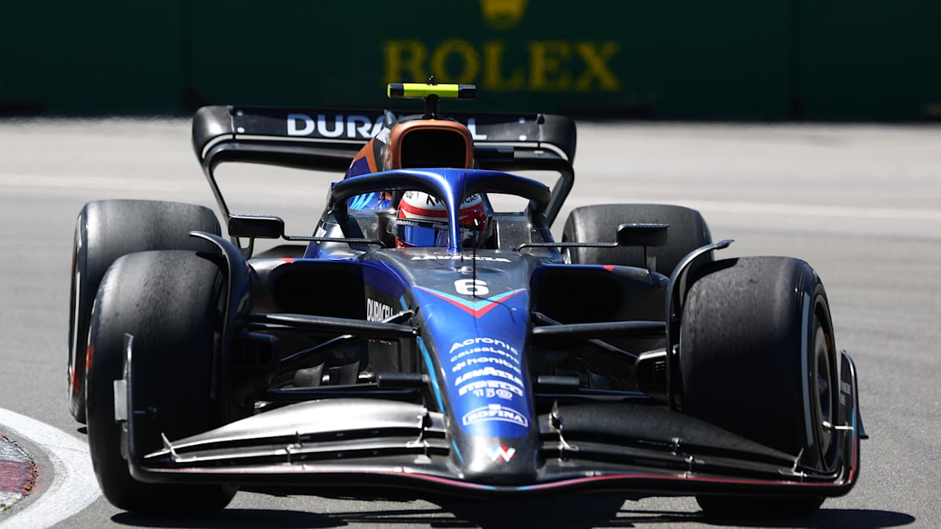 MONTREAL, QUEBEC - JUNE 19: Nicholas Latifi of Canada driving the (6) Williams FW44 Mercedes on track during the F1 Grand Prix of Canada at Circuit Gilles Villeneuve on June 19, 2022 in Montreal, Quebec. (Photo by Clive Rose/Getty Images)