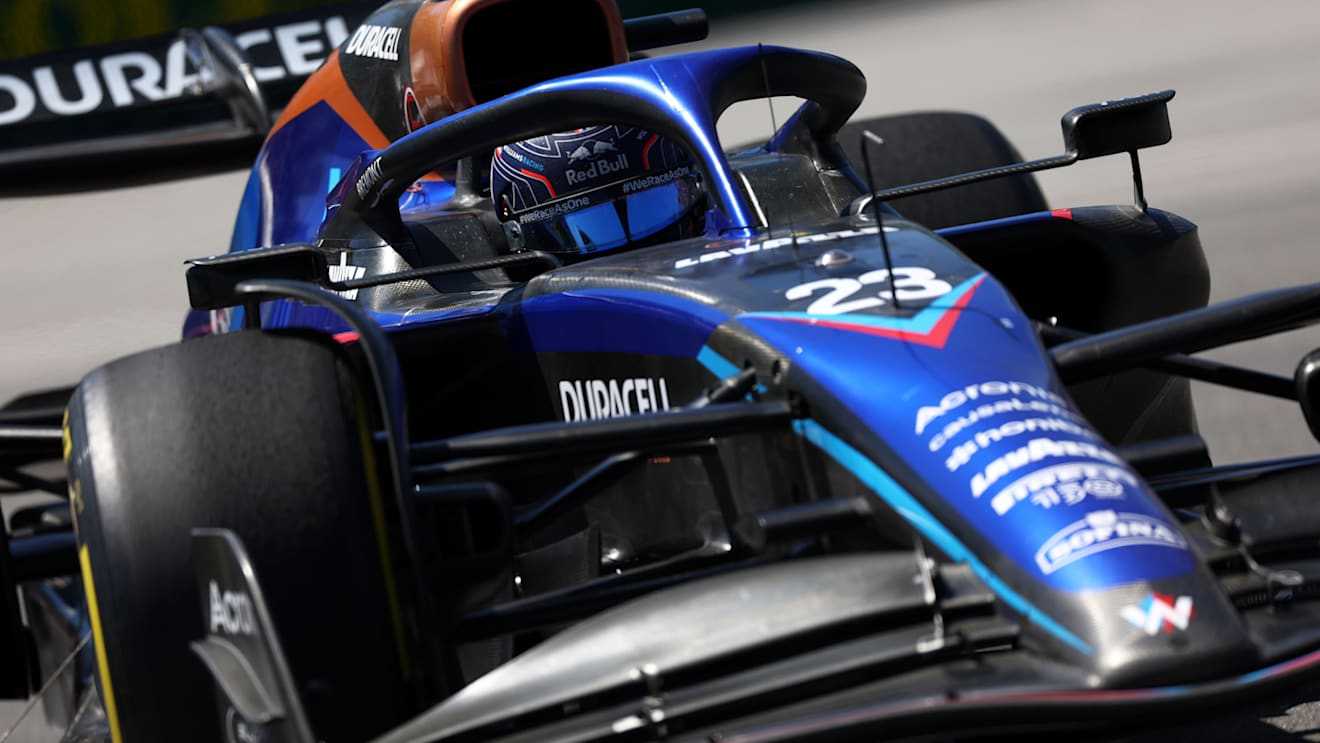 MONTREAL, QUEBEC - JUNE 19: Alexander Albon of Thailand driving the (23) Williams FW44 Mercedes on track during the F1 Grand Prix of Canada at Circuit Gilles Villeneuve on June 19, 2022 in Montreal, Quebec. (Photo by Clive Rose/Getty Images)