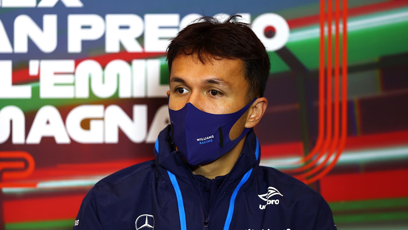 IMOLA, ITALY - APRIL 22: Alexander Albon of Thailand and Williams talks in the Drivers Press Conference prior to practice ahead of the F1 Grand Prix of Emilia Romagna at Autodromo Enzo e Dino Ferrari on April 22, 2022 in Imola, Italy. (Photo by Lars Baron/Getty Images)