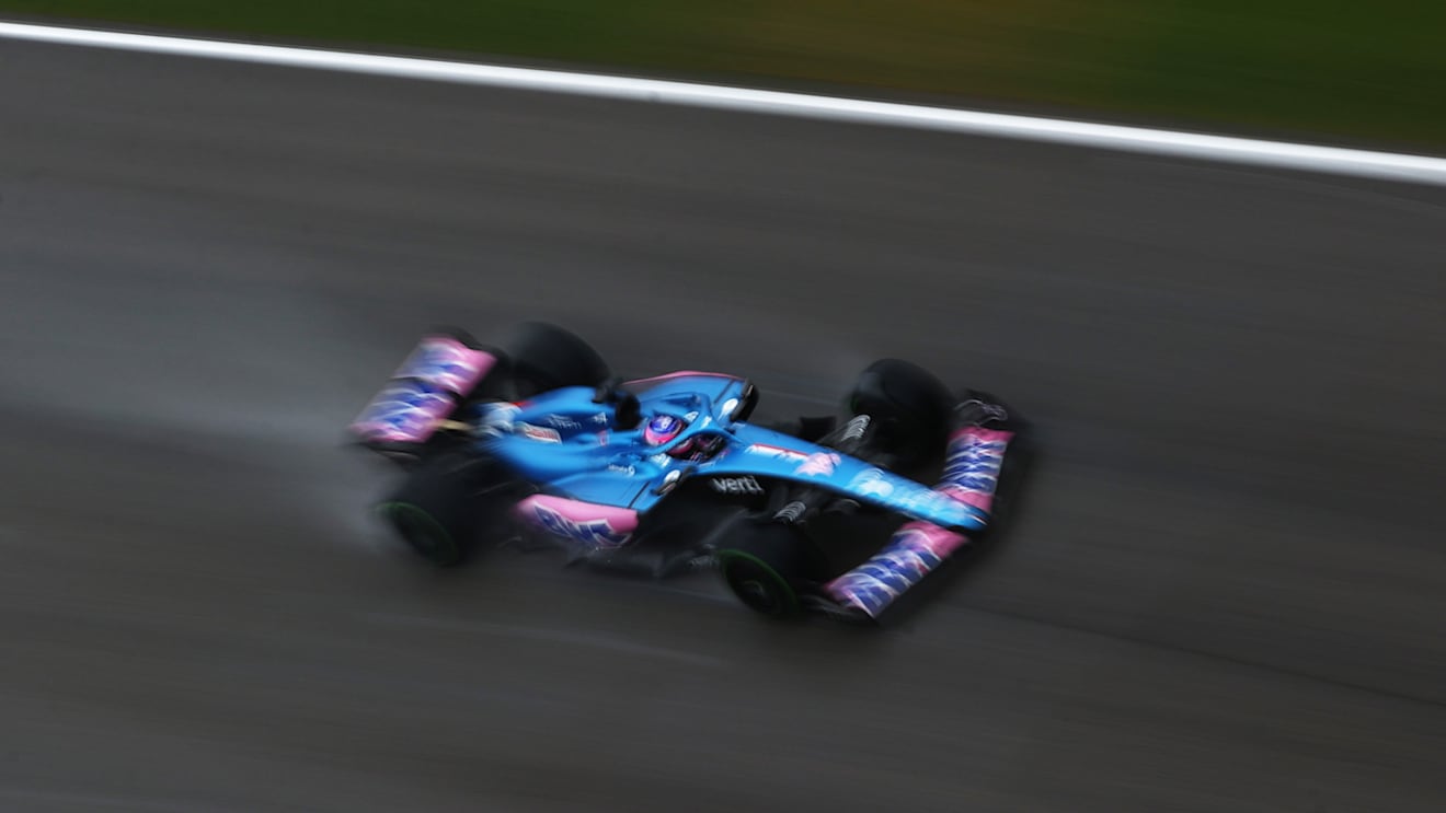 IMOLA, ITALY - APRIL 22: Fernando Alonso of Spain driving the (14) Alpine F1 A522 Renault on track during qualifying ahead of the F1 Grand Prix of Emilia Romagna at Autodromo Enzo e Dino Ferrari on April 22, 2022 in Imola, Italy. (Photo by Alex Pantling - Formula 1/Formula 1 via Getty Images)