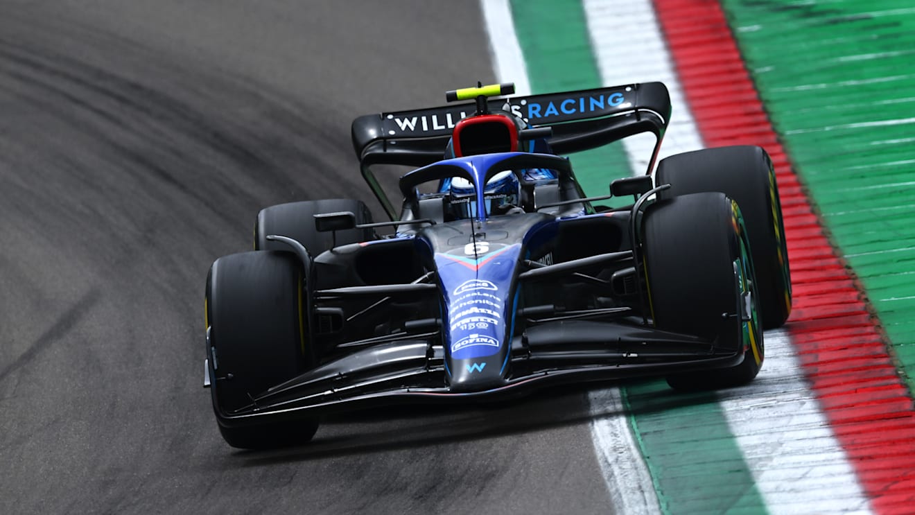 IMOLA, ITALY - APRIL 23: Nicholas Latifi of Canada driving the (6) Williams FW44 Mercedes during practice ahead of the F1 Grand Prix of Emilia Romagna at Autodromo Enzo e Dino Ferrari on April 23, 2022 in Imola, Italy. (Photo by Clive Mason/Getty Images)