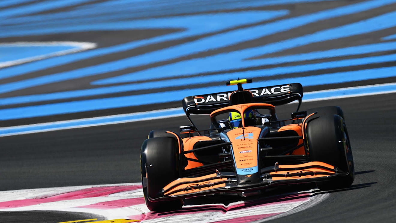 LE CASTELLET, FRANCE - JULY 22: Lando Norris of Great Britain driving the (4) McLaren MCL36 Mercedes on track during practice ahead of the F1 Grand Prix of France at Circuit Paul Ricard on July 22, 2022 in Le Castellet, France. (Photo by Dan Mullan/Getty Images)