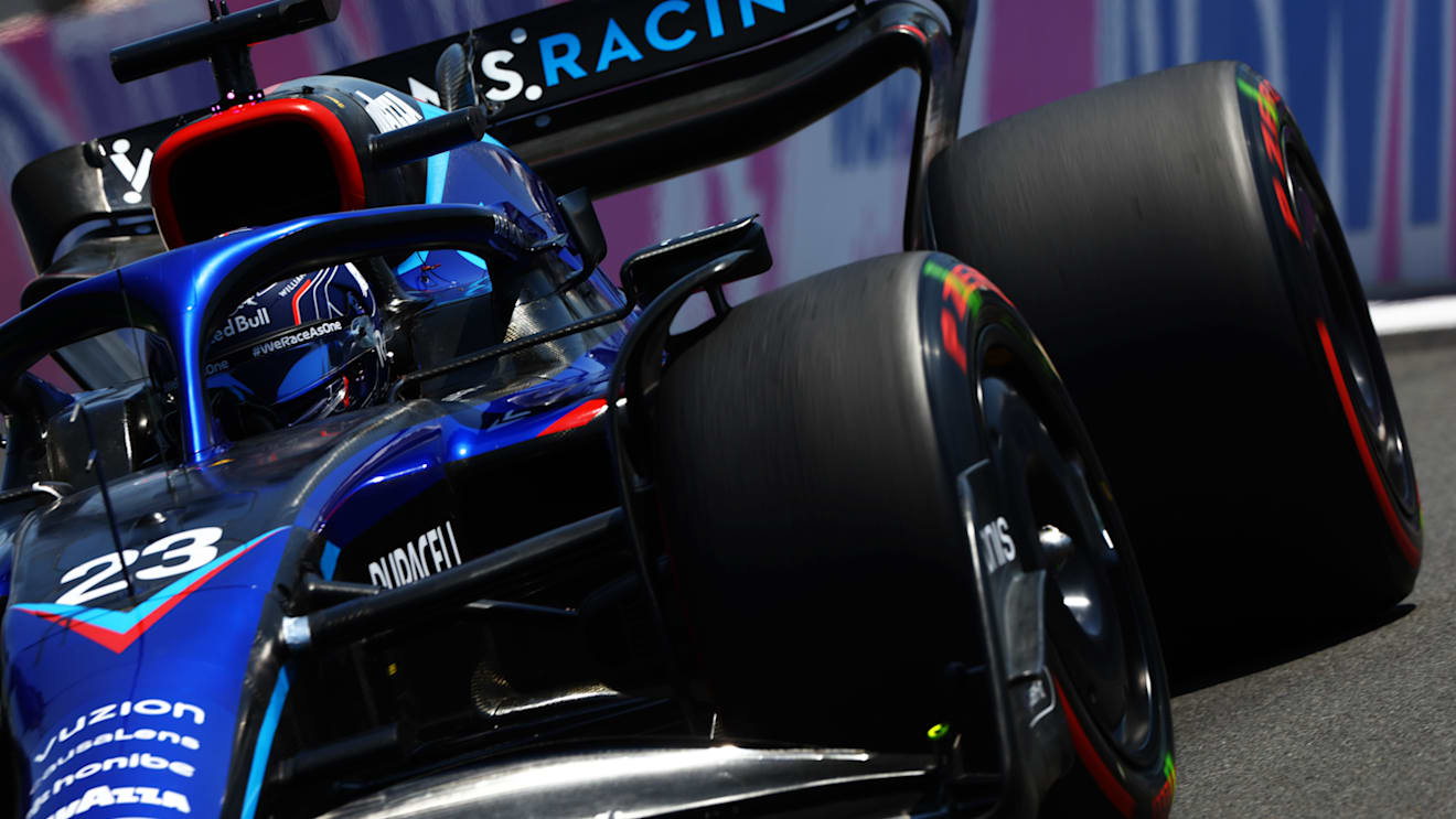 LE CASTELLET, FRANCE - JULY 22: Alexander Albon of Thailand driving the (23) Williams FW44 Mercedes on track during practice ahead of the F1 Grand Prix of France at Circuit Paul Ricard on July 22, 2022 in Le Castellet, France. (Photo by Mark Thompson/Getty Images)