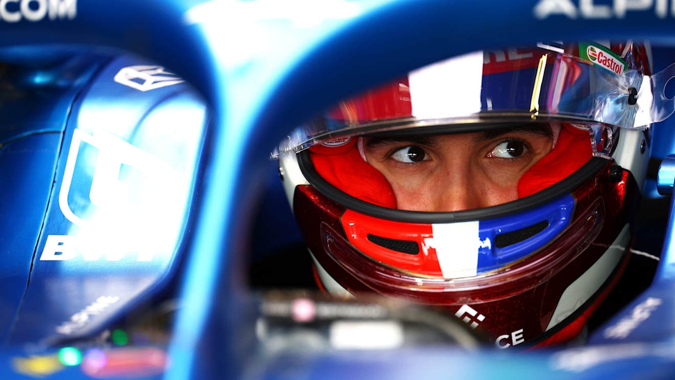 NORTHAMPTON, ENGLAND - JULY 01: Esteban Ocon of France driving the (31) Alpine F1 A522 Renault looks on in the garage during practice ahead of the F1 Grand Prix of Great Britain at Silverstone on July 01, 2022 in Northampton, England. (Photo by Clive Rose/Getty Images)