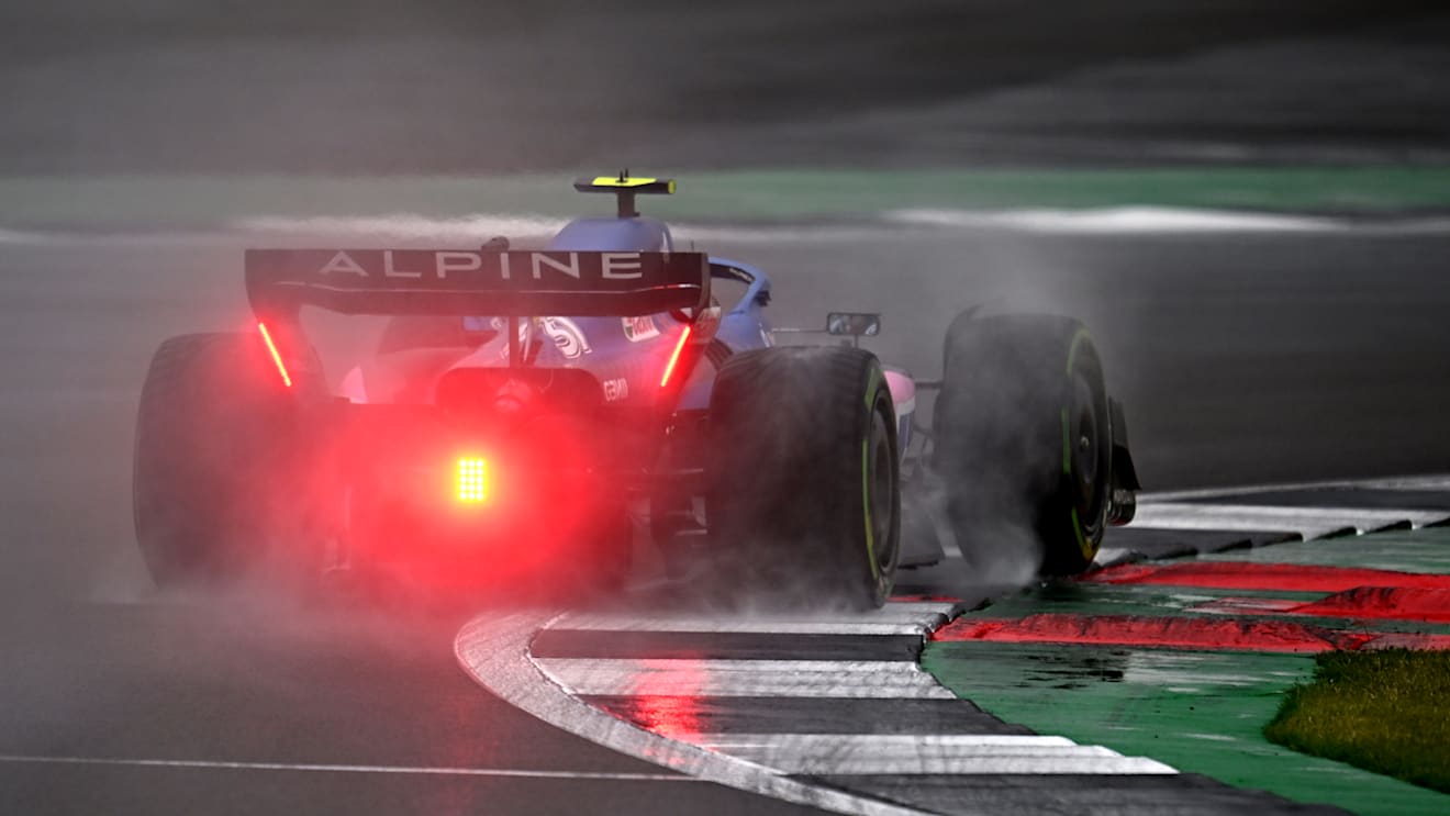 NORTHAMPTON, ENGLAND - JULY 02: Esteban Ocon of France driving the (31) Alpine F1 A522 Renault on track during qualifying ahead of the F1 Grand Prix of Great Britain at Silverstone on July 02, 2022 in Northampton, England. (Photo by Clive Mason/Getty Images)