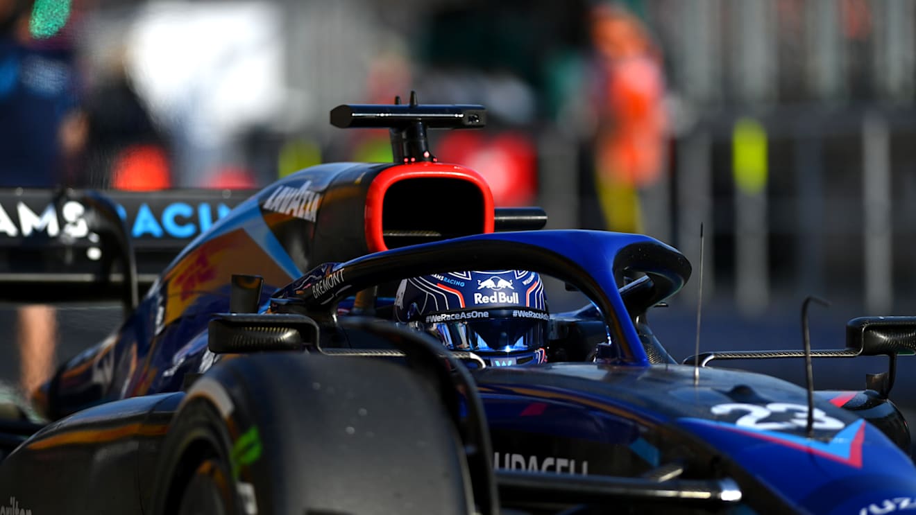 BUDAPEST, HUNGARY - JULY 29: Alexander Albon of Thailand driving the (23) Williams FW44 Mercedes in the Pitlane during practice ahead of the F1 Grand Prix of Hungary at Hungaroring on July 29, 2022 in Budapest, Hungary. (Photo by Dan Mullan/Getty Images)