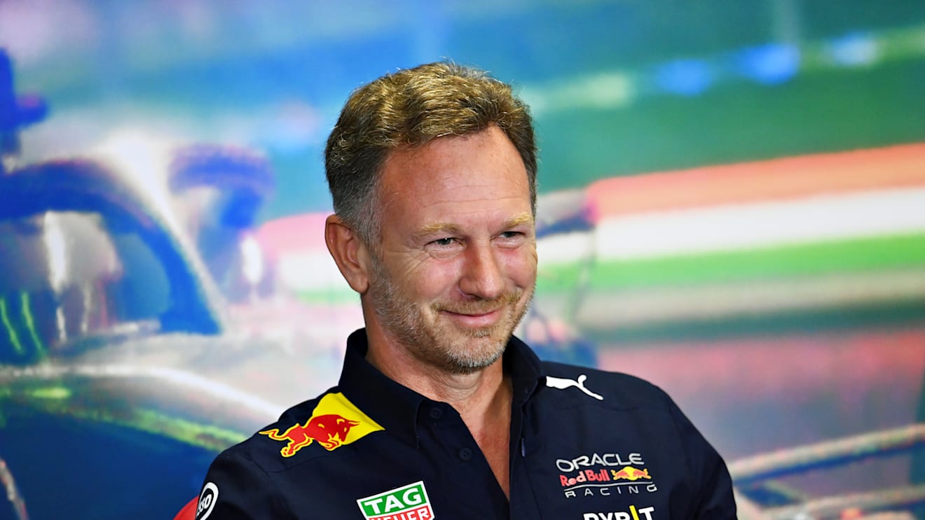 BUDAPEST, HUNGARY - JULY 30: Red Bull Racing Team Principal Christian Horner attends the Team Principals Press Conference prior to final practice ahead of the F1 Grand Prix of Hungary at Hungaroring on July 30, 2022 in Budapest, Hungary. (Photo by Dan Mullan/Getty Images)