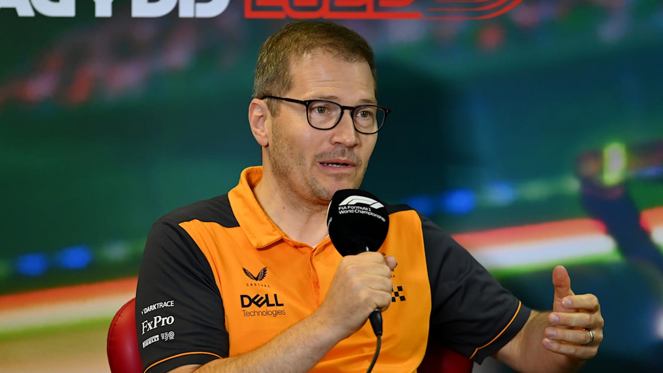 BUDAPEST, HUNGARY - JULY 30: McLaren Team Principal Andreas Seidl attends the Team Principals Press Conference prior to  final practice ahead of the F1 Grand Prix of Hungary at Hungaroring on July 30, 2022 in Budapest, Hungary. (Photo by Dan Mullan/Getty Images)