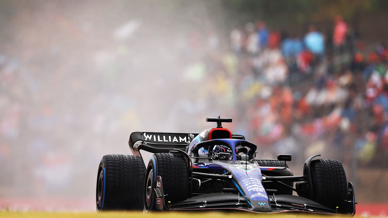 BUDAPEST, HUNGARY - JULY 30: Alexander Albon of Thailand driving the (23) Williams FW44 Mercedes on track during final practice ahead of the F1 Grand Prix of Hungary at Hungaroring on July 30, 2022 in Budapest, Hungary. (Photo by Francois Nel/Getty Images)