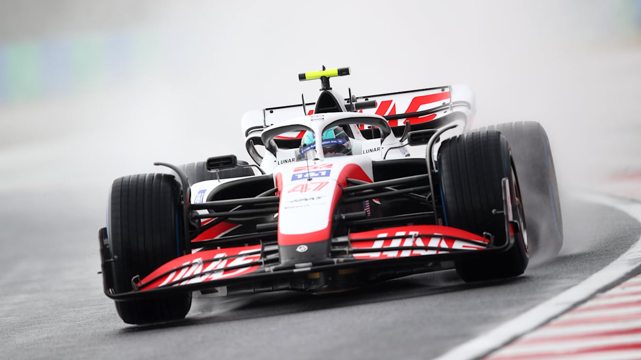 BUDAPEST, HUNGARY - JULY 30: Mick Schumacher of Germany driving the (47) Haas F1 VF-22 Ferrari on track during final practice ahead of the F1 Grand Prix of Hungary at Hungaroring on July 30, 2022 in Budapest, Hungary. (Photo by Joe Portlock - Formula 1/Formula 1 via Getty Images)