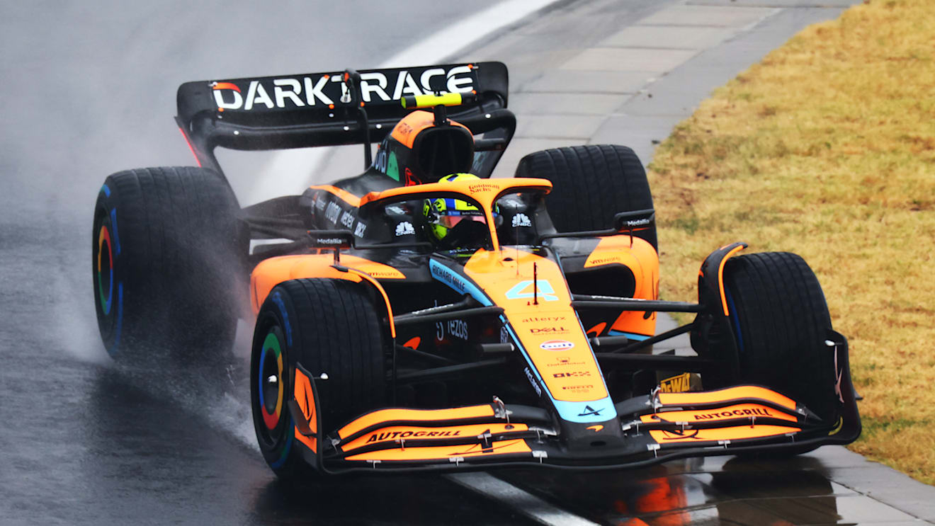 BUDAPEST, HUNGARY - JULY 30: Lando Norris of Great Britain driving the (4) McLaren MCL36 Mercedes on track during final practice ahead of the F1 Grand Prix of Hungary at Hungaroring on July 30, 2022 in Budapest, Hungary. (Photo by Dan Istitene - Formula 1/Formula 1 via Getty Images)