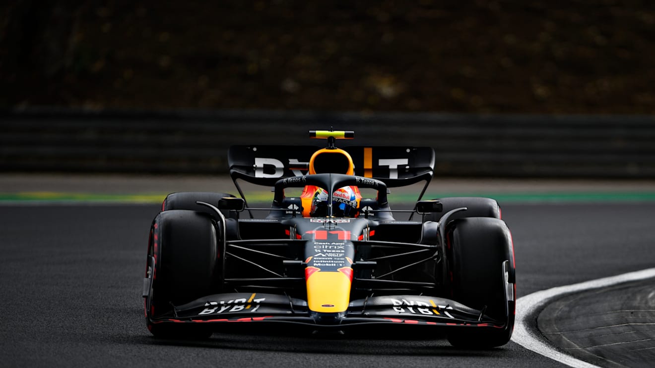 BUDAPEST, HUNGARY - JULY 30: Sergio Perez of Mexico driving the (11) Oracle Red Bull Racing RB18 on track during qualifying ahead of the F1 Grand Prix of Hungary at Hungaroring on July 30, 2022 in Budapest, Hungary. (Photo by Rudy Carezzevoli - Formula 1/Formula 1 via Getty Images)