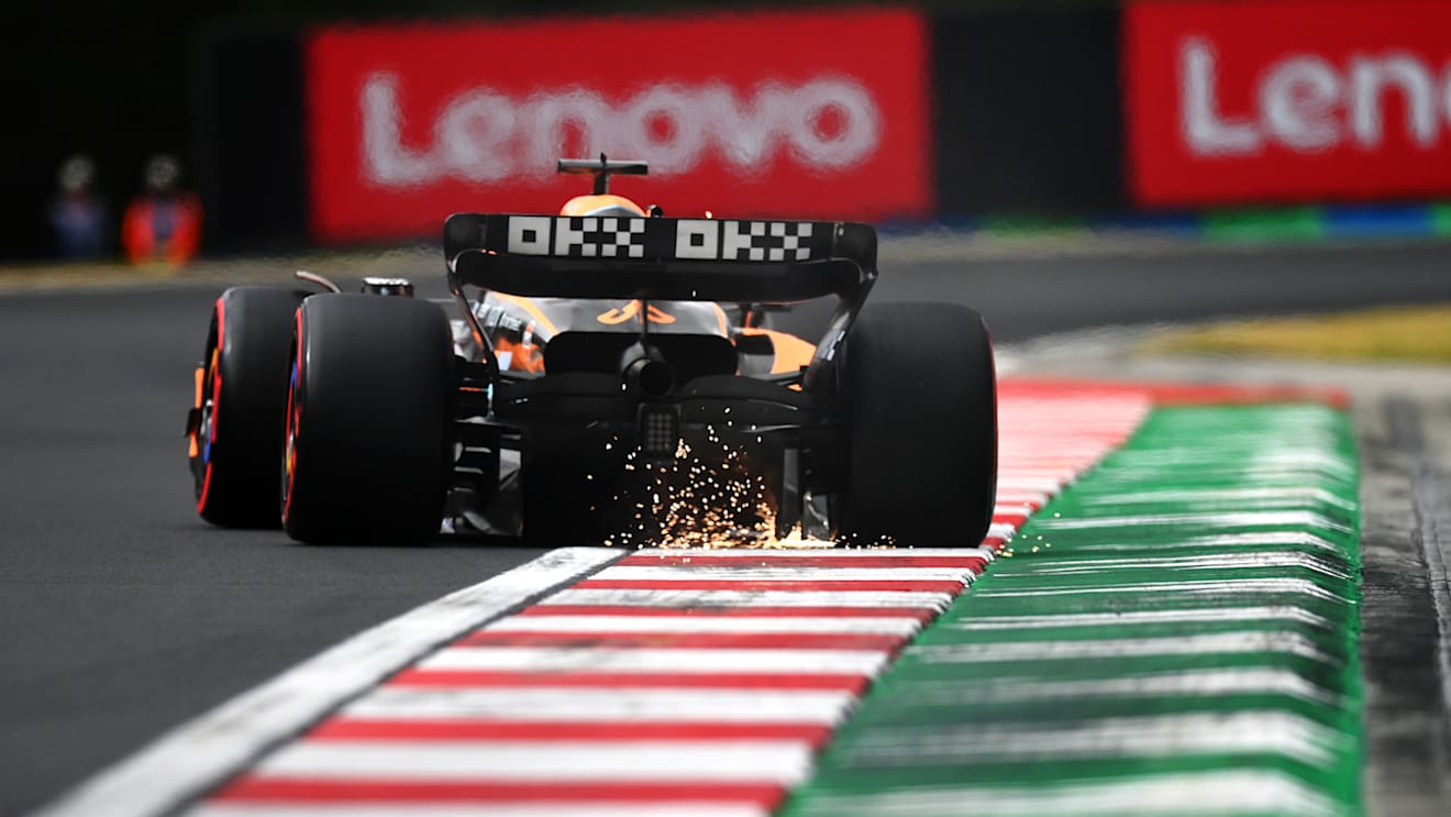 BUDAPEST, HUNGARY - JULY 30: Daniel Ricciardo of Australia driving the (3) McLaren MCL36 Mercedes on track during qualifying ahead of the F1 Grand Prix of Hungary at Hungaroring on July 30, 2022 in Budapest, Hungary. (Photo by Dan Mullan/Getty Images)