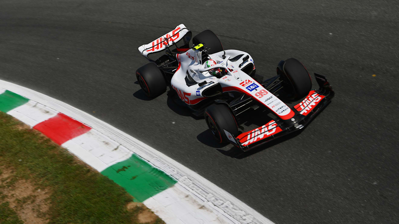 MONZA, ITALY - SEPTEMBER 09: Antonion Giovinazzi of Italy driving the (99) Haas F1 VF-22 Ferrari on track during practice ahead of the F1 Grand Prix of Italy at Autodromo Nazionale Monza on September 09, 2022 in Monza, Italy. (Photo by Dan Mullan/Getty Images)