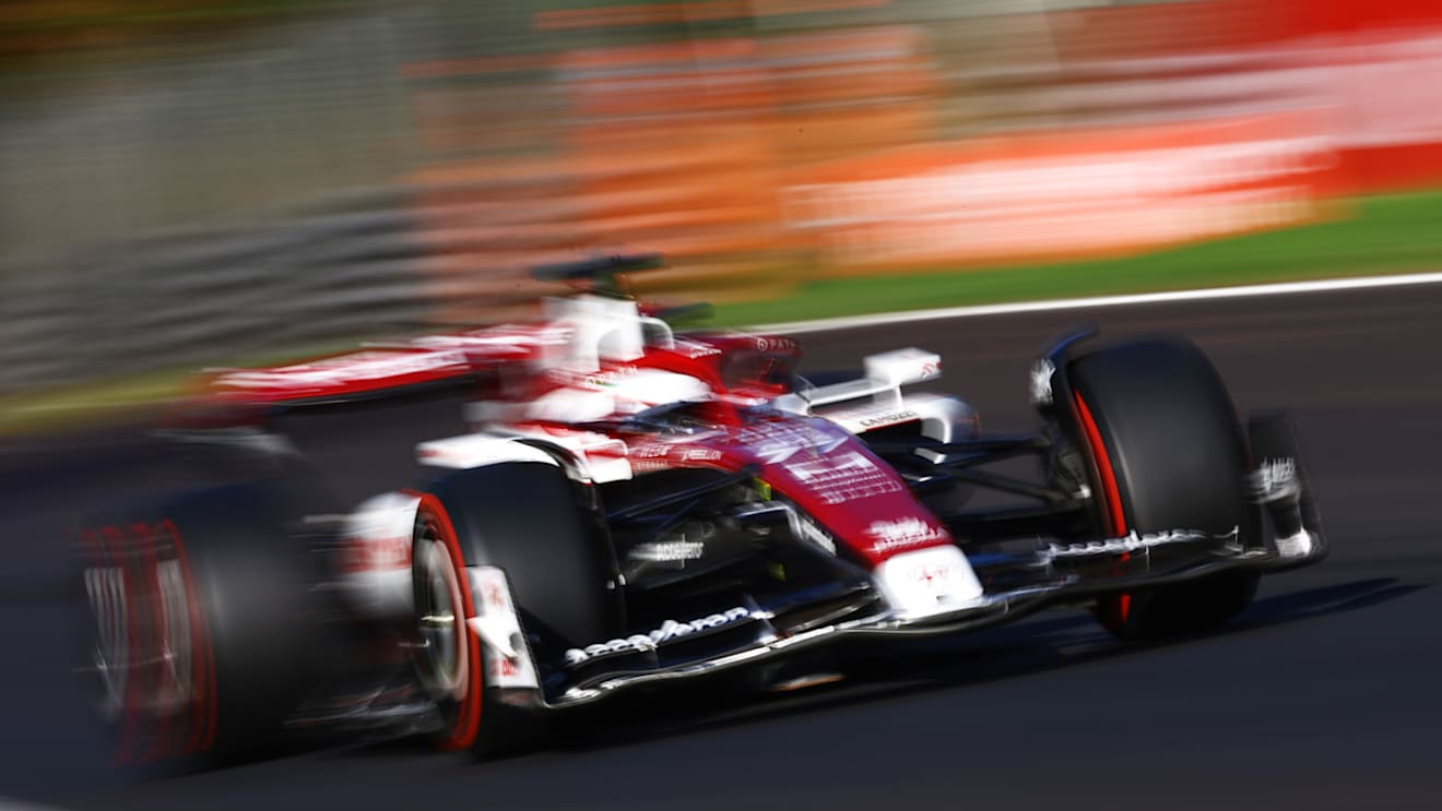 MONZA, ITALY - SEPTEMBER 09: Valtteri Bottas of Finland driving the (77) Alfa Romeo F1 C42 Ferrari on track during practice ahead of the F1 Grand Prix of Italy at Autodromo Nazionale Monza on September 09, 2022 in Monza, Italy. (Photo by Mark Thompson/Getty Images)