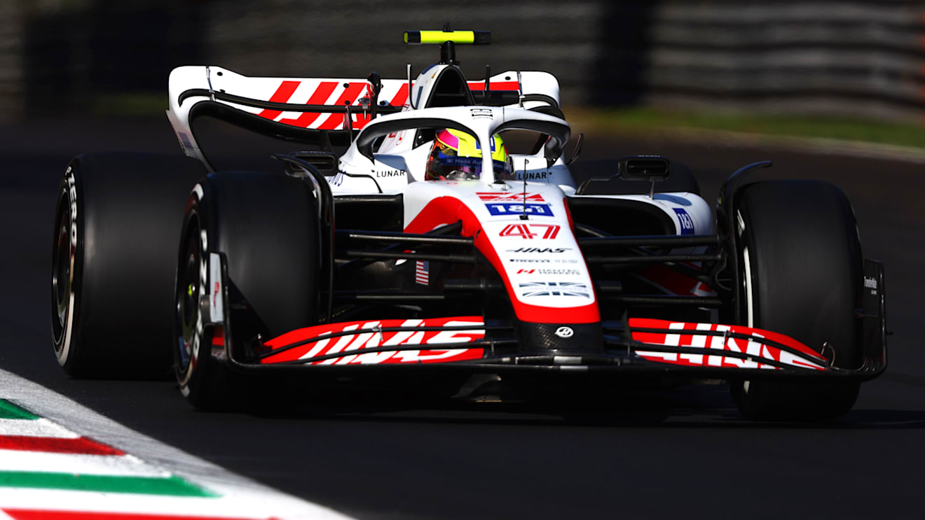 MONZA, ITALY - SEPTEMBER 09: Mick Schumacher of Germany driving the (47) Haas F1 VF-22 Ferrari on track during practice ahead of the F1 Grand Prix of Italy at Autodromo Nazionale Monza on September 09, 2022 in Monza, Italy. (Photo by Bryn Lennon - Formula 1/Formula 1 via Getty Images)